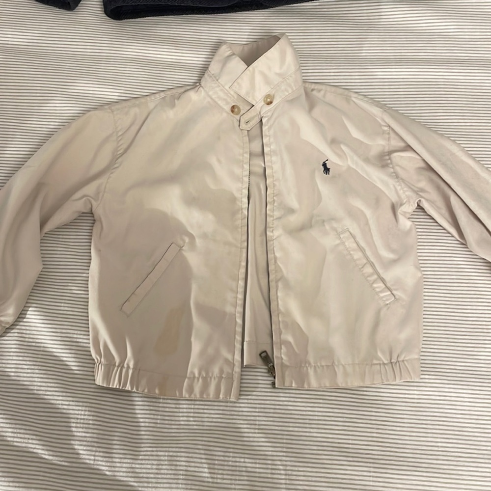 Size 3T khaki polo coat. Boys size 3T . Minimal stains